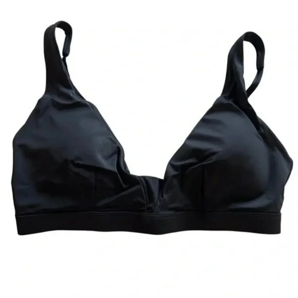 Andie Swim The Tahiti‎ Black Top Eco Nylon Top NWT Large - Picture 5 of 6